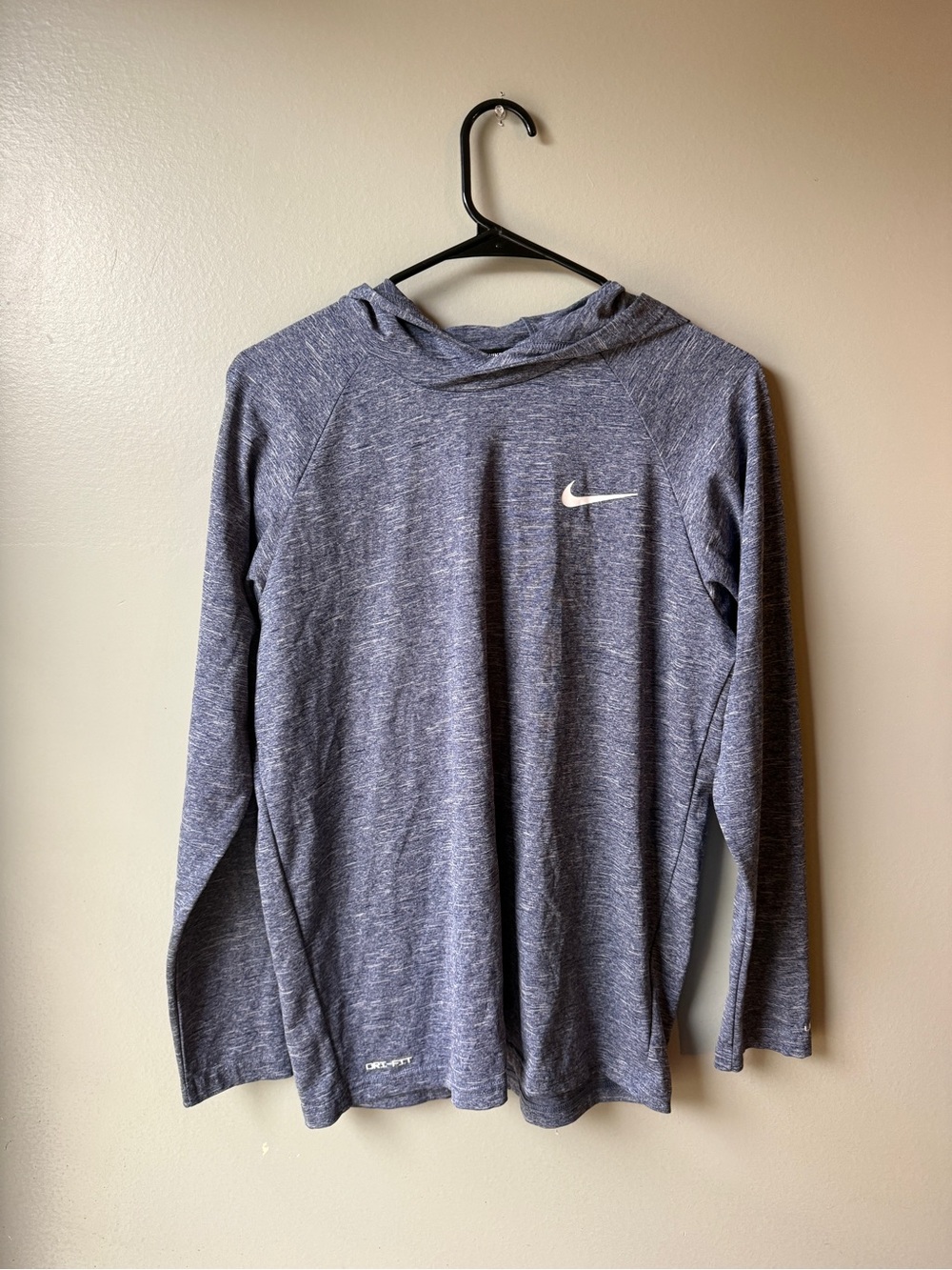 Nike Swim Women’s Dri-FIT Heather Blue Long Sleeve Hooded Athletic Top